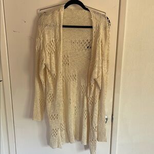 Cream Open-Knit Women's Sweater